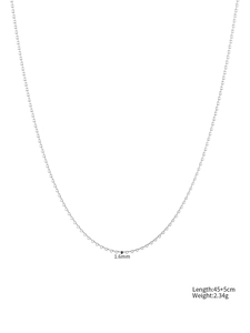 Detail view of 1.6mm stainless steel O-chain necklace with 45cm plus 5cm extension