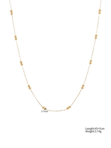 Detail der goldenen Doppelkugelkette mit 3,7mm Kugelgröße und 50cm Länge im Detail