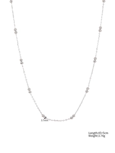 Details der silbernen Doppelkugelkette mit 3,7mm Perlen und 45+5cm Längenangaben