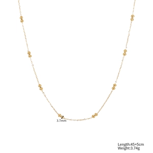 Goldene Doppelkugelkette mit 3,7mm polierten Perlen auf einer 45+5cm Gliederkette