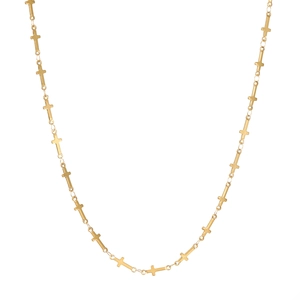 Collier Chaîne Croix En Acier Inoxydable Minimaliste Plaqué Or Bijoux Religieux Pour Hommes Et Femmes Accessoire Tendance