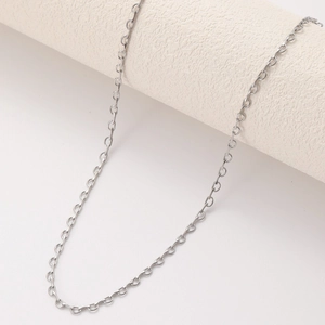 Minimalist Stainless Steel Cable Chain Necklace With Semi Circle Tassel Fringe Fashion Jewelry For Women