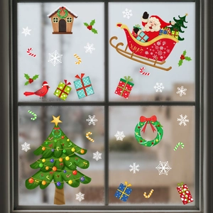 Stickers de fenêtre Père Noël et sapin double face pour décoration de vitres