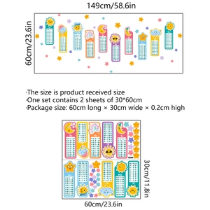 Cartoon multiplication table wall stickers with sun and cloud for kids education
