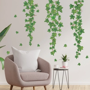 Green Plant Vine Wall Stickers PVC Waterproof Hanging Ivy Leaf Decals For Bedroom Living Room Home Decor Modern Fresh
