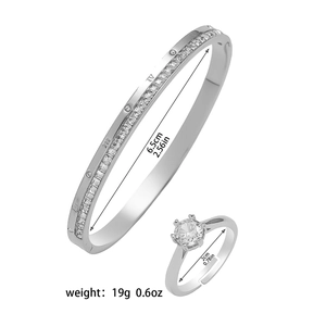 Stainless Steel Bangle For Women Roman Numerals Inlaid Zircon Simple Fashion Hinge Opening Bangle Bracelet Jewelry