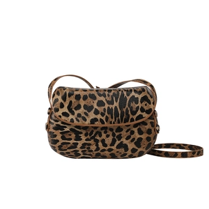 Summer trendy leopard print saddle bag for women with crossbody shoulder strap design