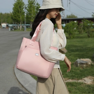 Women's Large Capacity Oxford Cloth Tote Bag Waterproof Casual Commuting Shoulder Bag Travel Handbag With Multi Pockets