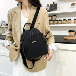 Versatile black nylon mini backpack and crossbody bag for modern urban women's commuting