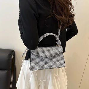 Sac à bandoulière géométrique petit sac carré avec poignée supérieure pour femmes chic