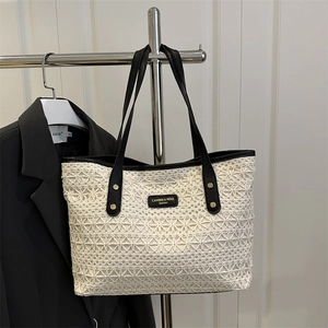 Sac Fourre-Tout Tissé Évidé pour Femmes Dentelle Florale Crochet Sac à Épaule Grande Capacité Été Plage Vacances Sac à Main Mode Navette