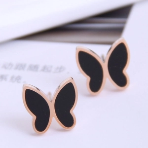 Elegante Schmetterling Ohrstecker Edelstahl Mit Perlmutt Emaille Süßer Modeschmuck Für Damen