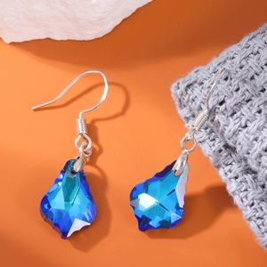 Orecchini a Goccia in Cristallo a Foglia d'Acero Con Perno in Argento Sterling 925 Gioielli Eleganti alla Moda Donna