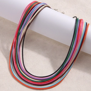 Cordón de Collar de Cuerda de Cera Trenzada de Moda Con Cierre de Langosta de Aleación Y Cadena de Extensión Ajustable Accesorios de Joyería DIY Para Mujer