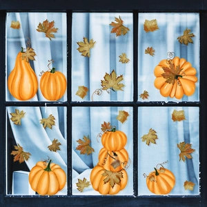Autumn Pumpkin Maple Leaf Wall Stickers Self Adhesive PVC Window Decals For Living Room Bedroom Halloween Thanksgiving Decor