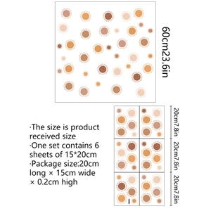 Boho sun wall stickers set of 6 sheets, 15x20cm each, for bedroom and nursery decor