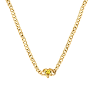 Gold Plated Stainless Steel Necklace For Women Featuring Geometric Heart Oval Rectangle Zircon Pendant Minimalist Jewelry