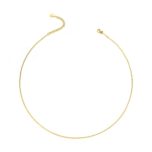 Chic gold titanium steel necklace featuring a star pendant and adjustable O-link chain