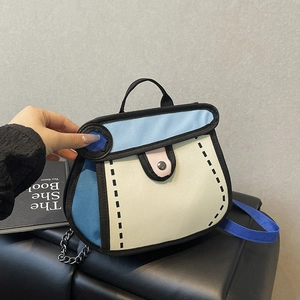 Damen 2D Cartoon Comic Stil Umhängetasche Comic Buch Flacher Visueller Effekt Handtasche Polyester Fette Umrisse Mode Tasche