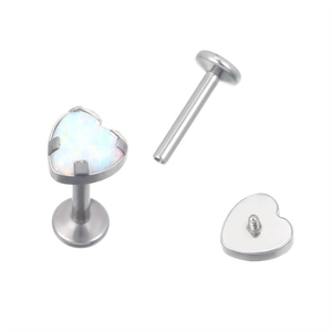 Stainless Steel Zirconia Piercing Stud Earrings Internal Thread Flat Back Labret Lip Ear Bone Piercing Jewelry For Women