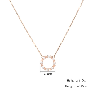S925 silver rose gold flower wreath pendant necklace with zircon and shell flower details