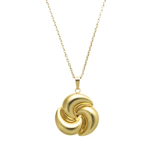 Poliertes goldene Spirale Schnecke Halskette mit eleganter Kette für Damen Schmuck