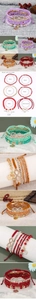 Close-up of bohemian layered beaded bracelets showing elastic and retractable fit