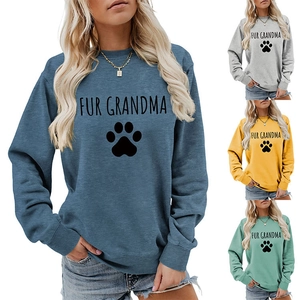 Collage de sweat-shirts Fur Grandma en bleu denim, gris, jaune et vert menthe