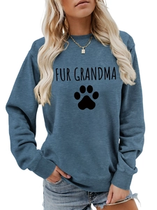 Détail de l'encolure côtelée du sweat Fur Grandma pour les amoureux des animaux