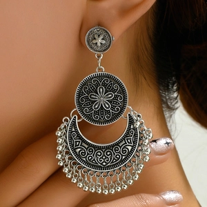 Vintage Ethnic Alloy Earrings For Women Bohemian Tassel Dangle And Retro Snake Shape Hoop Fashion Jewelry Accessories