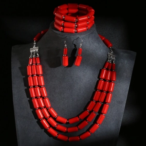 Böhmisch Ethnisch Mehrlagig Acryl Perlen Schmuckset Für Damen Legierung Galvanisierte Halskette Armband Ohrringe Dreiteiliges Set