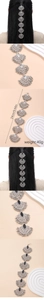 Catena per capelli boho retrò con lunghezza 24 cm e pendenti a goccia scintillanti
