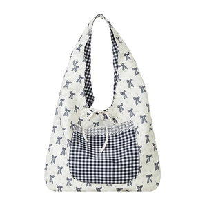 Sac à bandoulière réversible à nœud floral avec grand fourre-tout pour femme