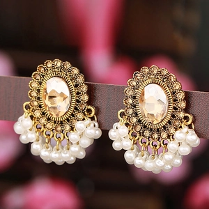 Orecchini Pendenti Barocchi Vintage Con Lega Strass E Nappa Di Künstliche Perle Imitazione Per Donne Gioielli Stile Palazzo