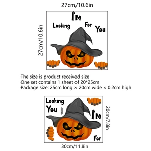 Adesivo zucca di Halloween con testo per decorazione di WC e pareti del bagno