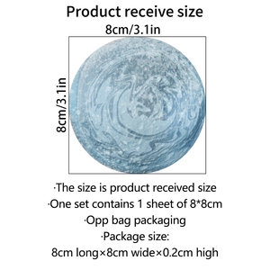 Adesivo per interruttore luna blu luminosa da 8cm con texture marmo e stelle