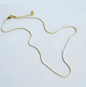 Elegant gold snake bone chain necklace for women with adjustable lobster clasp closure