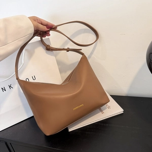 Sac À Épaule En Cuir PU Minimaliste Sac Hobo Souple De Grande Capacité Pour Femmes Navette Quotidienne Fermeture Éclair Bandoulière Réglable