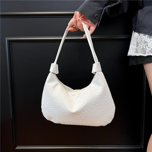 Women Woven Texture PU Leather Underarm Bag Minimalist Hobo Shoulder Bag Large Capacity Versatile Fashion Handbag Leisure Purse
