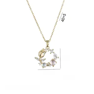 Detaillierte Größenparameter der goldenen Tulpenkranz-Halskette mit Maßen 20x15mm