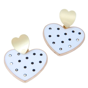 Boucles D'oreilles Pendantes Rondes En Alliage À Pois Émail Style Rétro Géométrique Bijoux De Mode Pour Femmes