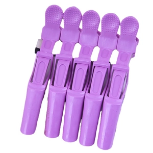 Lot de 5 pinces à cheveux crocodiles violettes pour le sectionnement et le coiffage