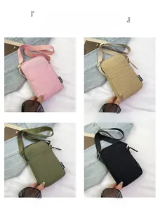Mini nylon crossbody phone bags in four colors with adjustable shoulder straps