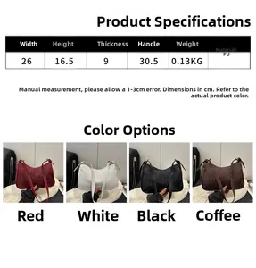 Size chart showing 26x16.5x9cm dimensions for the stone pattern PU leather handbag