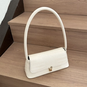 Borsa Baguette Sottobraccio Con Motivo Coccodrillo Vintage Borsa A Tracolla Quadrata In Pelle PU Con Chiusura In Metallo Per Donna Quotidiana