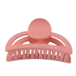 Pince à cheveux rose mat pour cheveux épais, grand accessoire élégant pour femmes