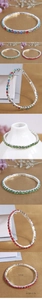 Detail shot of stretch rhinestone bracelet showing 4.6cm inner diameter and 0.3cm width