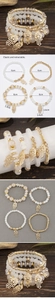 Detailed size view of Hamsa hand charm bracelets with elastic beads and 6cm inner diameter