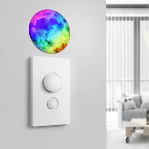 Luminous colorful moon wall sticker with integrated white dimmer switch for home decor