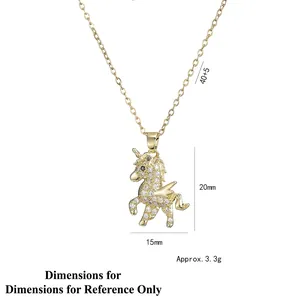 Goldene Einhorn-Halskette mit funkelnden Zirkoniasteinen an einer minimalistischen Gliederkette